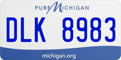 MI license plate DLK8983