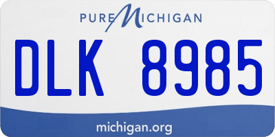 MI license plate DLK8985