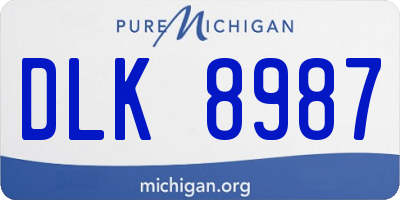 MI license plate DLK8987