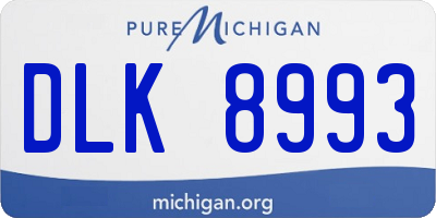 MI license plate DLK8993