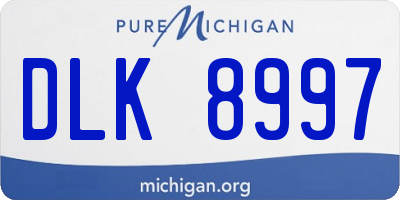 MI license plate DLK8997