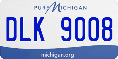 MI license plate DLK9008