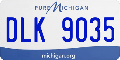 MI license plate DLK9035