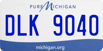 MI license plate DLK9040