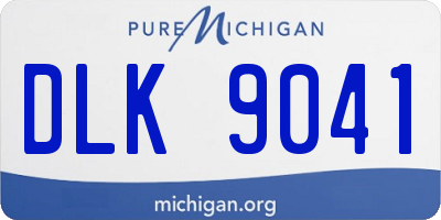 MI license plate DLK9041