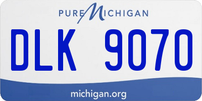 MI license plate DLK9070