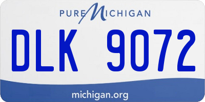 MI license plate DLK9072