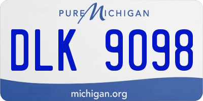 MI license plate DLK9098
