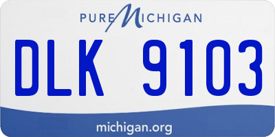 MI license plate DLK9103