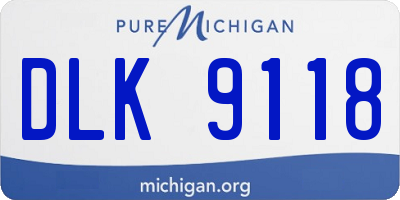 MI license plate DLK9118