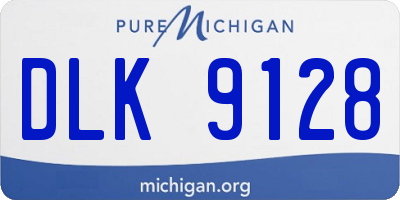 MI license plate DLK9128