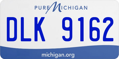 MI license plate DLK9162