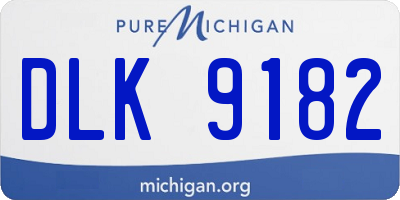 MI license plate DLK9182