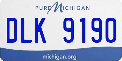 MI license plate DLK9190