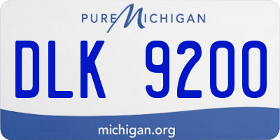MI license plate DLK9200