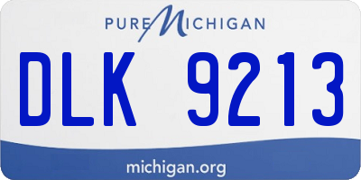 MI license plate DLK9213
