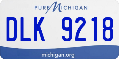 MI license plate DLK9218