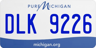MI license plate DLK9226