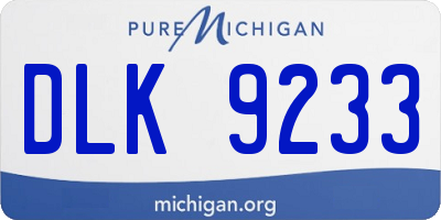 MI license plate DLK9233
