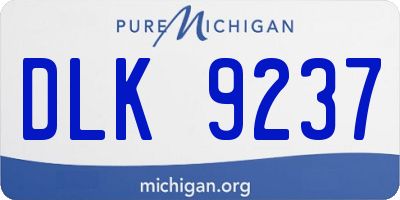 MI license plate DLK9237