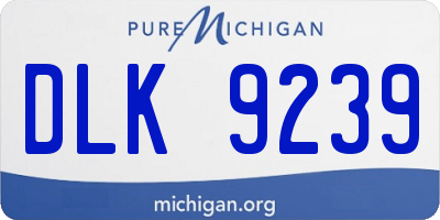 MI license plate DLK9239