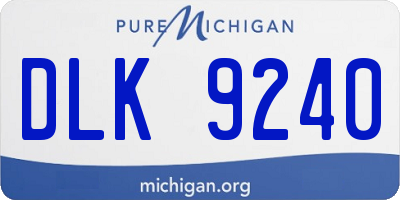 MI license plate DLK9240