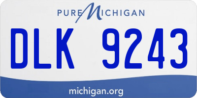 MI license plate DLK9243