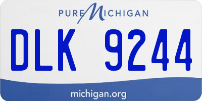 MI license plate DLK9244