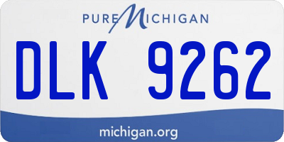 MI license plate DLK9262