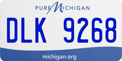 MI license plate DLK9268