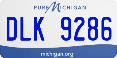MI license plate DLK9286