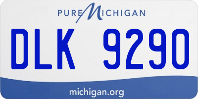 MI license plate DLK9290