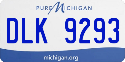 MI license plate DLK9293