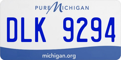 MI license plate DLK9294