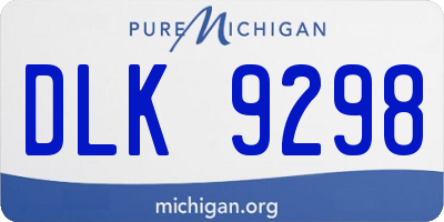 MI license plate DLK9298