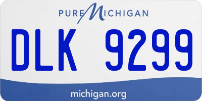 MI license plate DLK9299