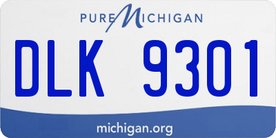 MI license plate DLK9301