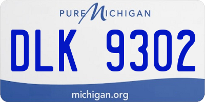 MI license plate DLK9302