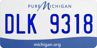 MI license plate DLK9318