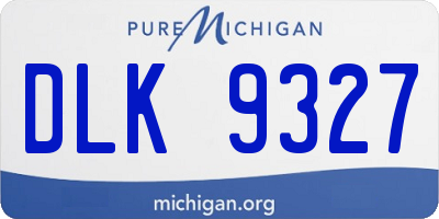 MI license plate DLK9327