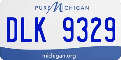 MI license plate DLK9329