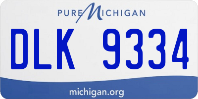MI license plate DLK9334