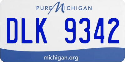 MI license plate DLK9342