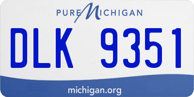 MI license plate DLK9351