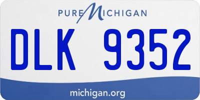MI license plate DLK9352
