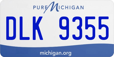 MI license plate DLK9355