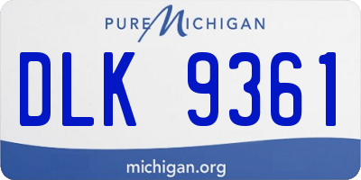 MI license plate DLK9361