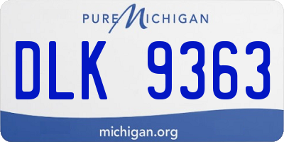 MI license plate DLK9363