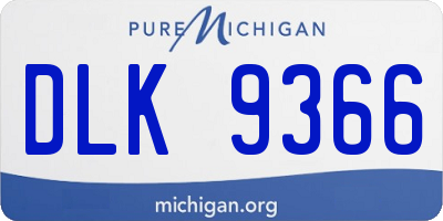 MI license plate DLK9366