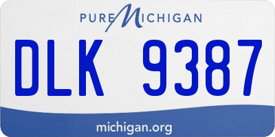 MI license plate DLK9387